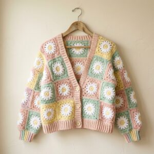 Pastel Daisy Granny Square Cardigan